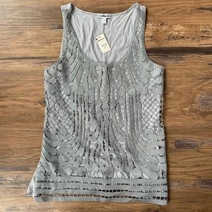 Express Gray Glitter Tank - size Small